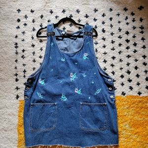 JLNY Denim Dress w/ Floral Embroidery